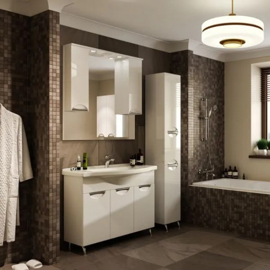 Зеркало-шкаф MIRSANT Камилла 100 с подсветкой, с двумя ящиками