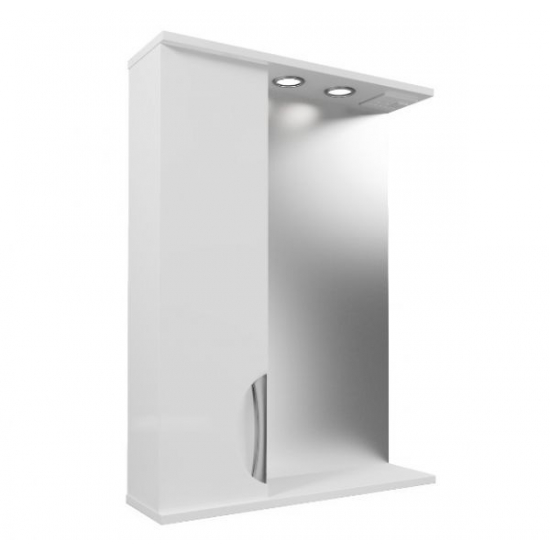 Зеркало-шкаф MIRSANT Камилла 60/2 с подсветкой белый левый