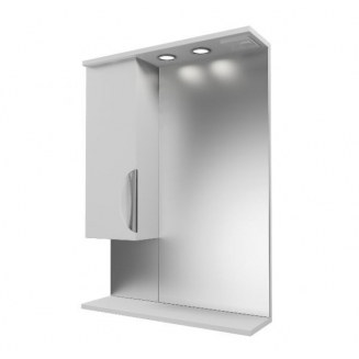 Зеркало-шкаф MIRSANT Камилла 60 с подсветкой белый левый