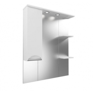 Зеркало-шкаф MIRSANT Камилла 80 с подсветкой белый левый