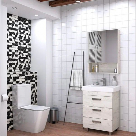 Зеркало-шкаф MIRSANT Мальта 60 дуб белый