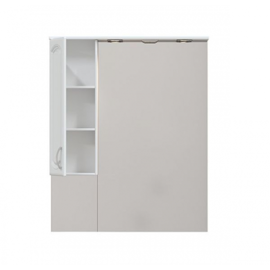 Зеркало-шкаф MIRSANT Мия 85 с подсветкой белый левый