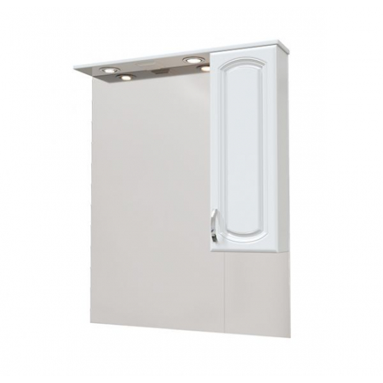 Зеркало-шкаф MIRSANT Мия 85 с подсветкой белый правый