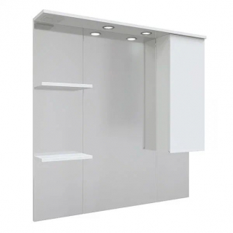 Зеркало-шкаф MIRSANT Next 100 с подсветкой, с одним ящиком правый