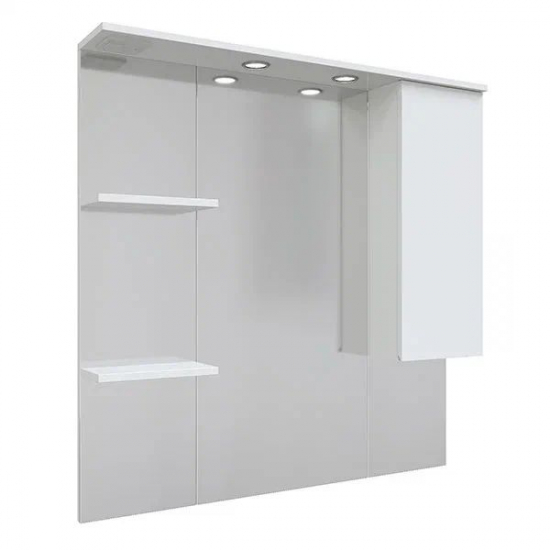 Зеркало-шкаф MIRSANT Next 100 с подсветкой, с одним ящиком правый