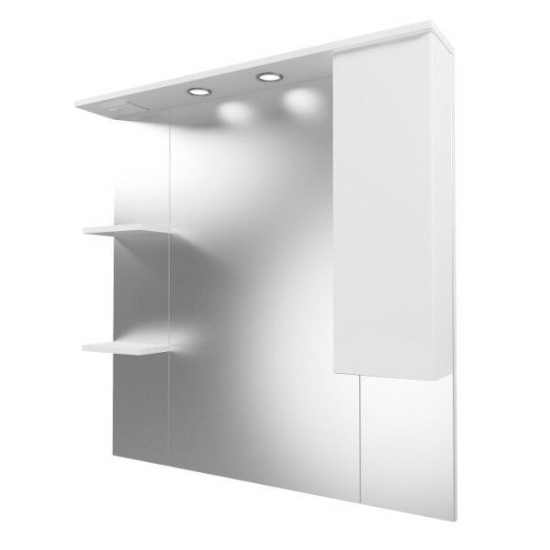 Зеркало-шкаф MIRSANT Next 100 с подсветкой, с одним ящиком правый