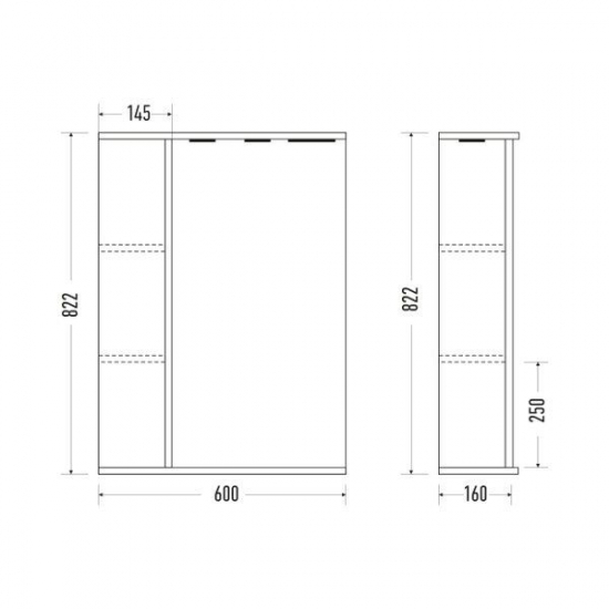 Зеркало-шкаф MIRSANT Next 60 с подсветкой белый левый