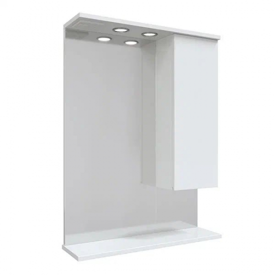 Зеркало-шкаф MIRSANT Next 60 с подсветкой белый правый