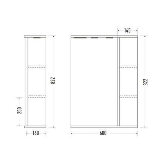 Зеркало-шкаф MIRSANT Next 60 с подсветкой белый правый