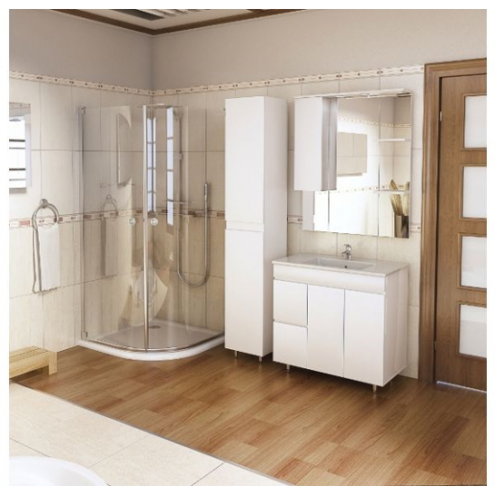 Зеркало-шкаф MIRSANT Next 80 с подсветкой, с одним ящиком левый