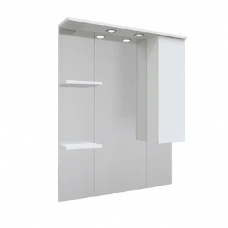 Зеркало-шкаф MIRSANT Next 80 с подсветкой, с одним ящиком правый