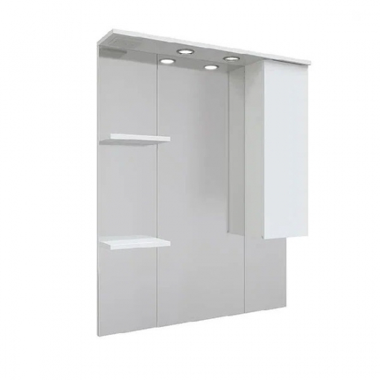 Зеркало-шкаф MIRSANT Next 80 с подсветкой, с одним ящиком правый