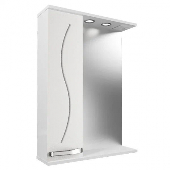 Зеркало-шкаф MIRSANT Сандра 60 с подсветкой белый левый