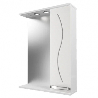 Зеркало-шкаф MIRSANT Сандра 60 с подсветкой белый правый