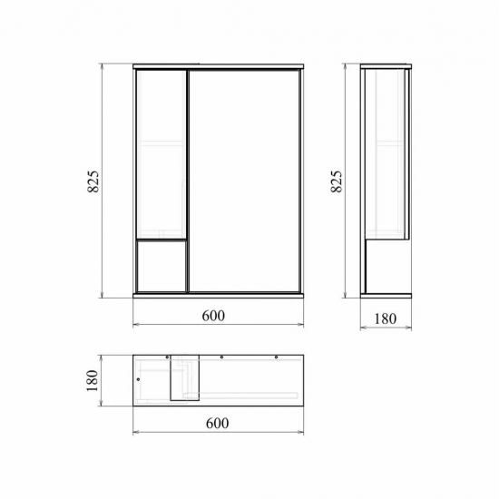 Зеркало-шкаф MIRSANT Soho 60 с LED подсветкой белый левый