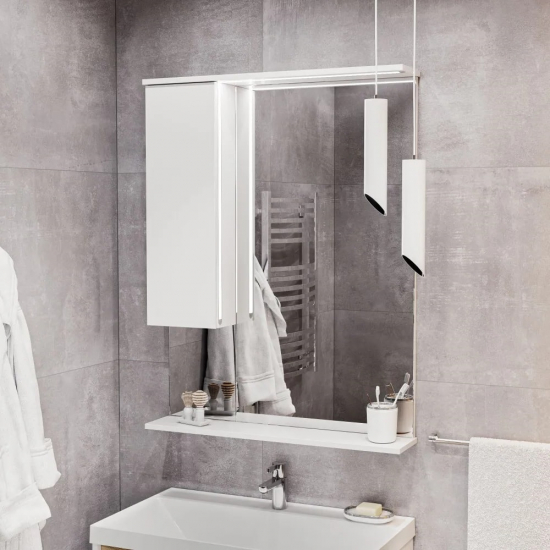 Зеркало-шкаф MIRSANT Soho 60 с LED подсветкой белый левый