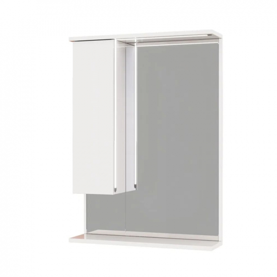 Зеркало-шкаф MIRSANT Soho 60 с LED подсветкой белый левый