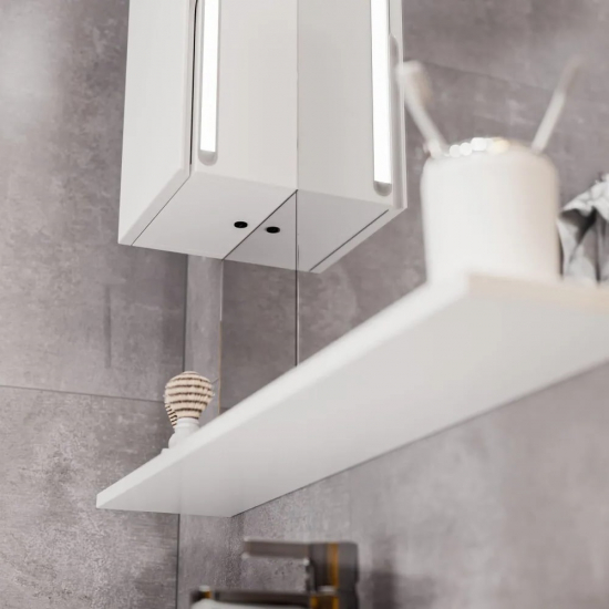 Зеркало-шкаф MIRSANT Soho 60 с LED подсветкой белый левый