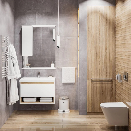 Зеркало-шкаф MIRSANT Soho 60 с LED подсветкой белый левый