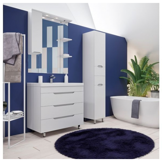 Зеркало-шкаф MIRSANT Soho 80 с подсветкой белый левый