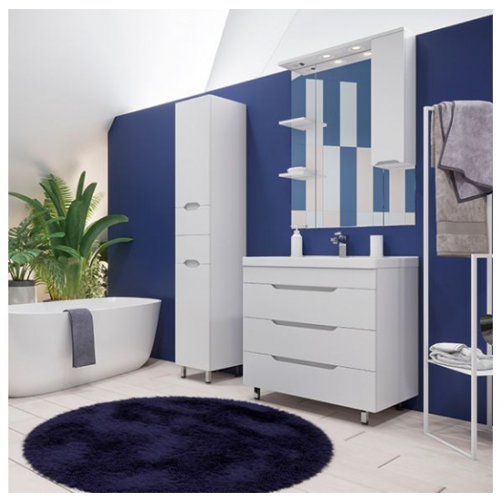 Зеркало-шкаф MIRSANT Soho 80 с подсветкой белый правый