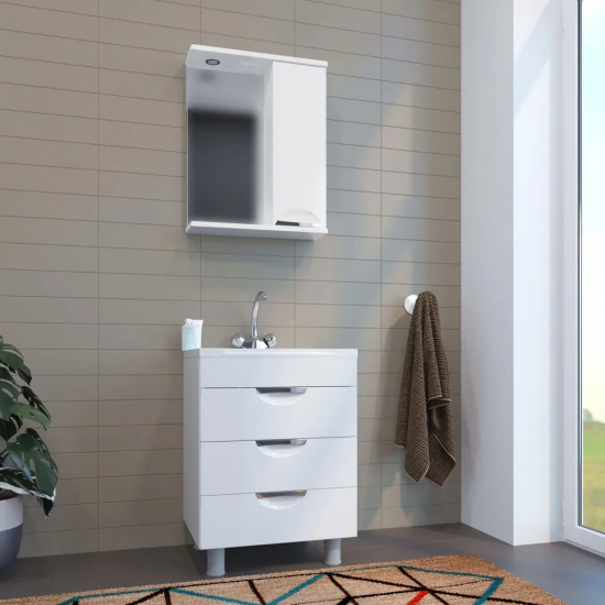 Зеркало-шкаф MIXLINE Этьен-50 правый с подсветкой