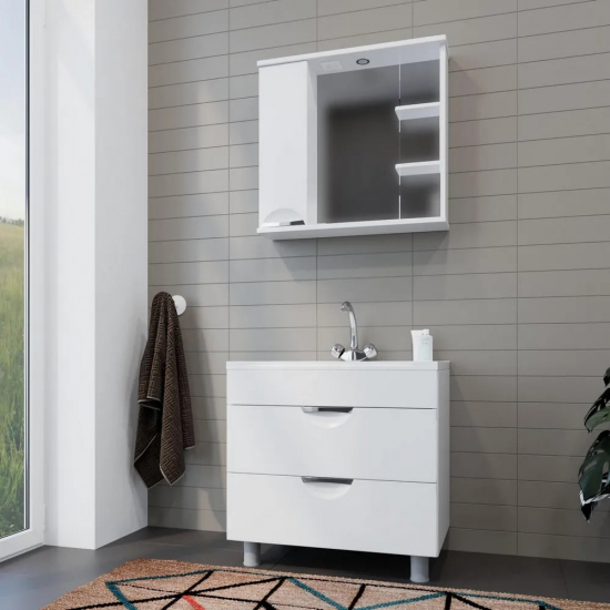 Зеркало-шкаф MIXLINE Этьен-75 левый с подсветкой