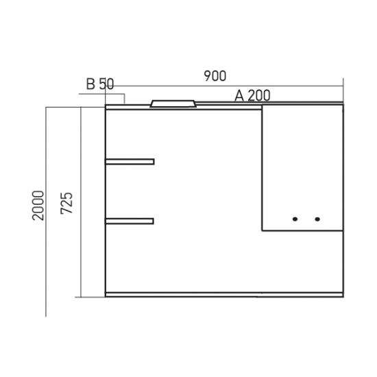 Зеркало-шкаф MIXLINE Этьен-90 правый с подсветкой
