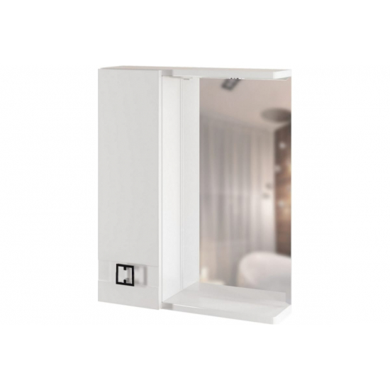 Зеркало-шкаф MIXLINE Квадро-55 левый с подсветкой