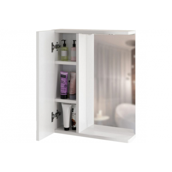 Зеркало-шкаф MIXLINE Квадро-55 левый с подсветкой