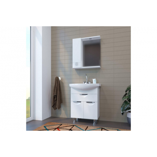 Зеркало-шкаф MIXLINE Квадро-65 левый с подсветкой