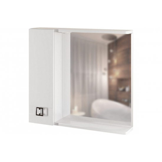 Зеркало-шкаф MIXLINE Квадро-75 левый с подсветкой