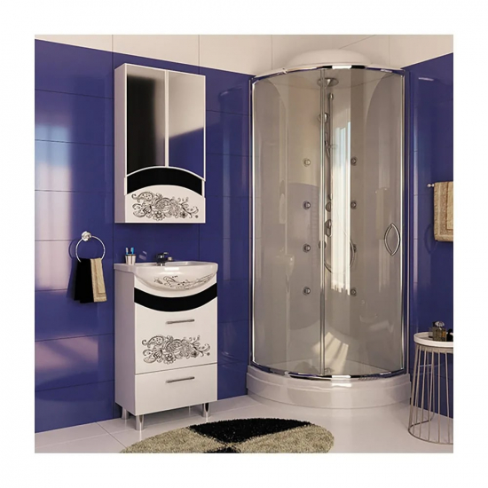 Зеркало-шкаф MIXLINE Радуга-46 цветы белый