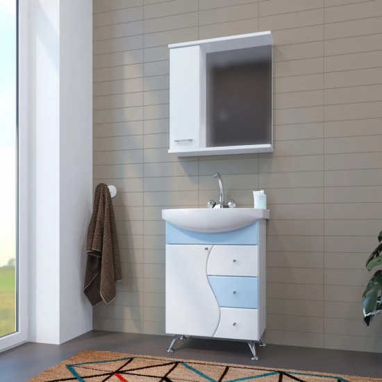 Зеркало-шкаф MIXLINE Росток-65 белый левый