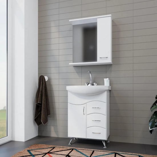 Зеркало-шкаф MIXLINE Росток-65 белый правый