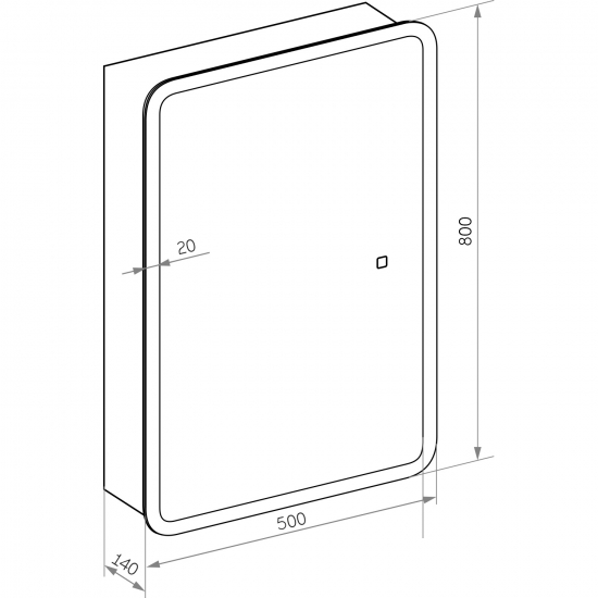 Зеркало-шкаф MIXLINE Сканди 50x80 универсальный, с LED подсветкой
