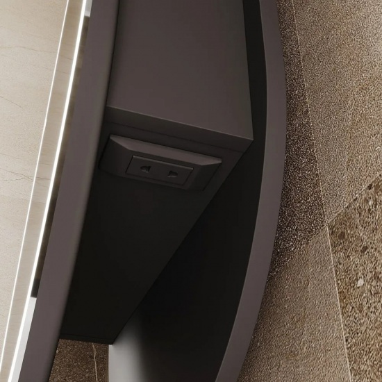 Зеркало-шкаф MIXLINE Сохо 50x100 правый, сенсорный выкл, светодиодная подсветка чёрный