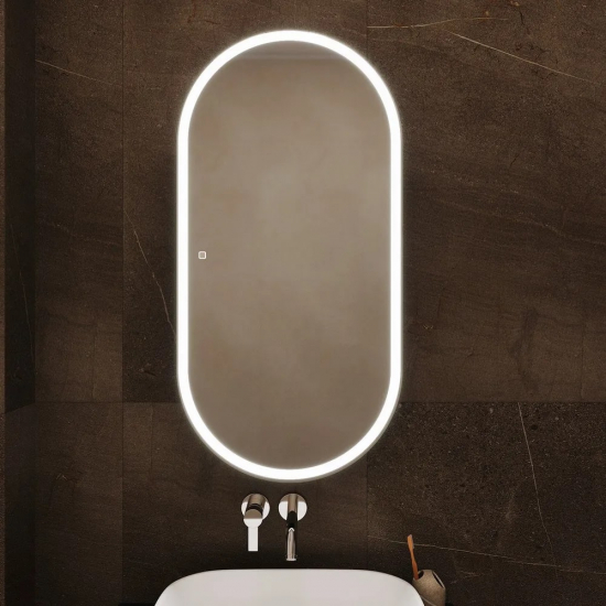 Зеркало-шкаф MIXLINE Сохо 50x100 правый, сенсорный выкл, светодиодная подсветка чёрный