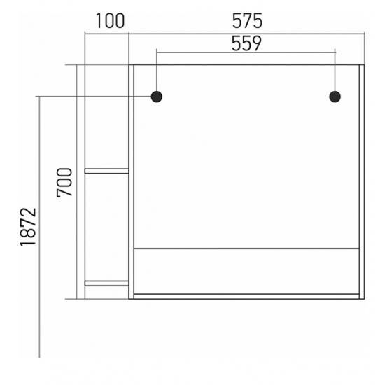 Зеркало-шкаф MIXLINE Сура-70 без подсветки, с полками