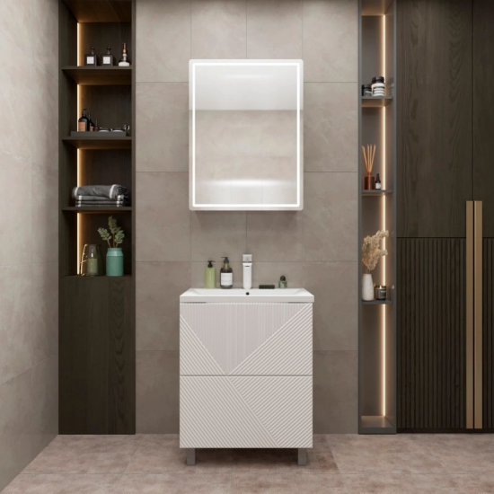 Зеркало-шкаф MIXLINE Вектор 60x80 с LED подсветкой, бесконтактный сенсор