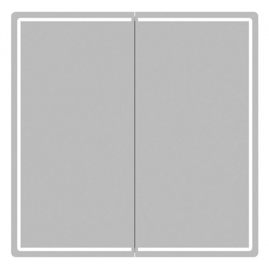 Зеркало-шкаф MIXLINE Вектор 80x80 с LED подсветкой, бесконтактный сенсор