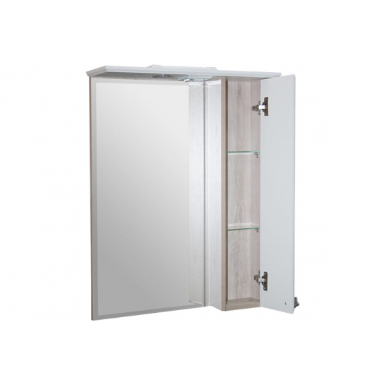 Зеркало-шкаф MIXLINE Версаль-65 белое дерево правый с подсветкой