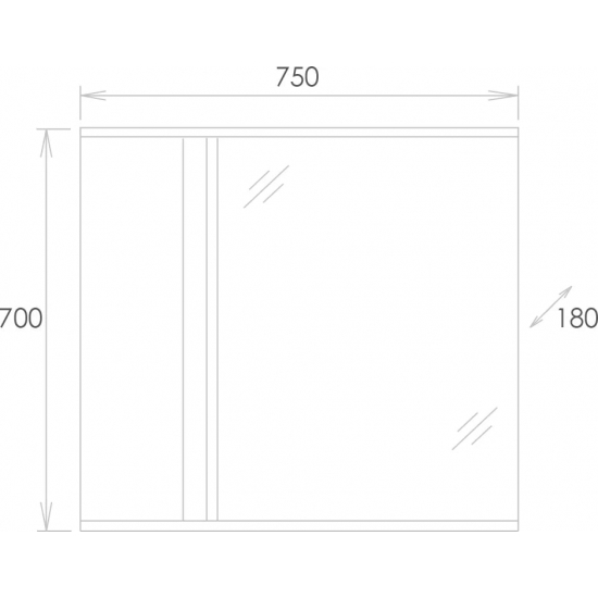 Зеркало-шкаф ONIKA Амара 75.00 У