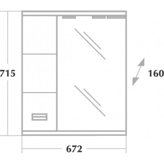 Зеркало-шкаф ONIKA Балтика 67.02 R правое