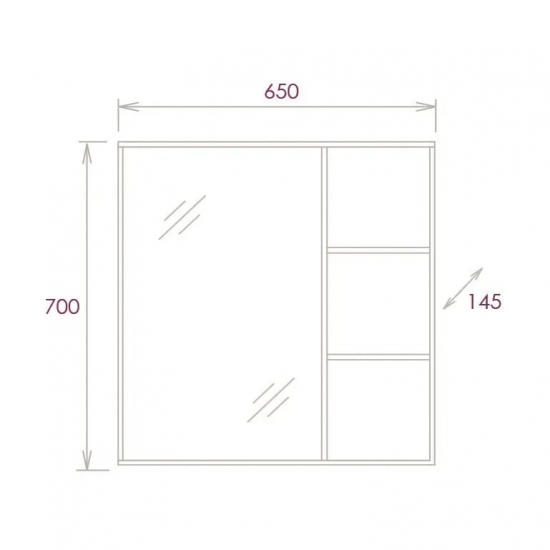 Зеркало-шкаф ONIKA Девис 65.00У бетон чикаго