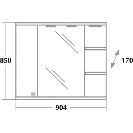 Зеркало-шкаф ONIKA Эльбрус 90.02 R правое