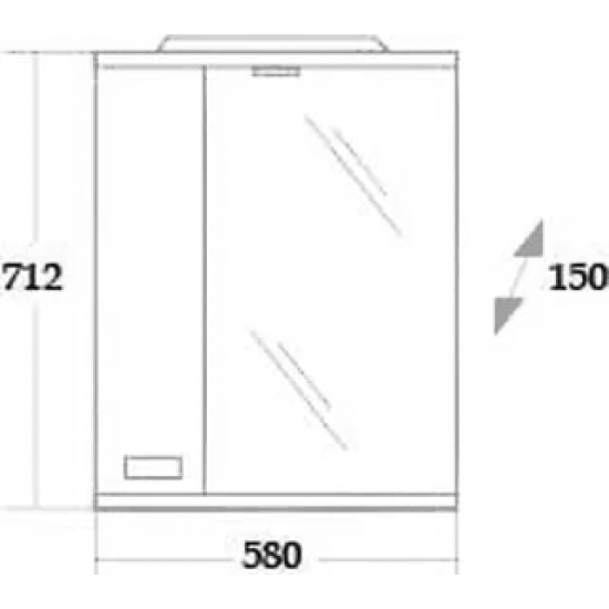 Зеркало-шкаф ONIKA Гамма 58.01 L левое