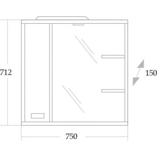 Зеркало-шкаф ONIKA Гамма 75.01 L левое