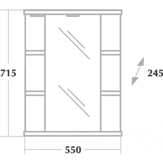 Зеркало-шкаф ONIKA Глория 55.01 L левое, с подсветкой
