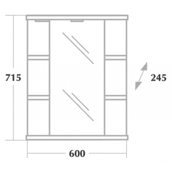 Зеркало-шкаф ONIKA Глория 60.01 L левое, с подсветкой